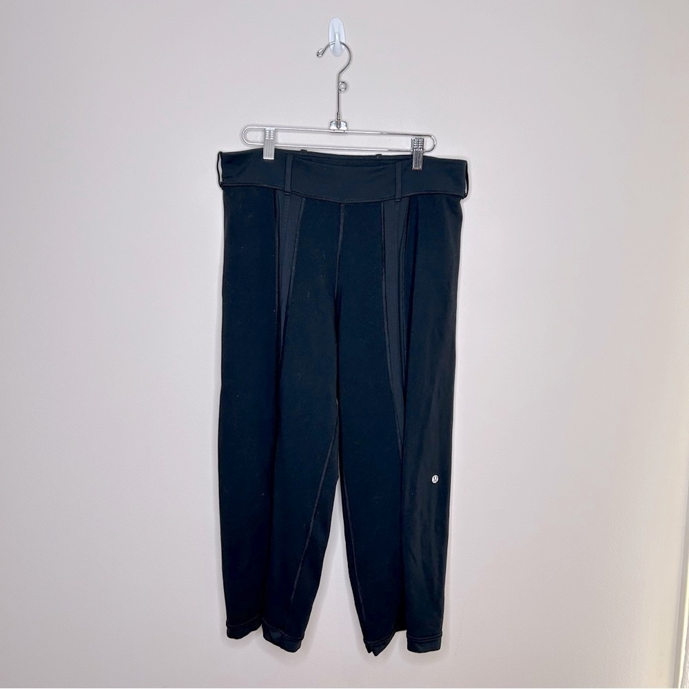Vintage Lululemon Belt it Out Crop Wide Leg Pants Black Medium